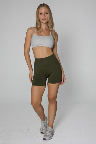 Seamless shorts - olive green color