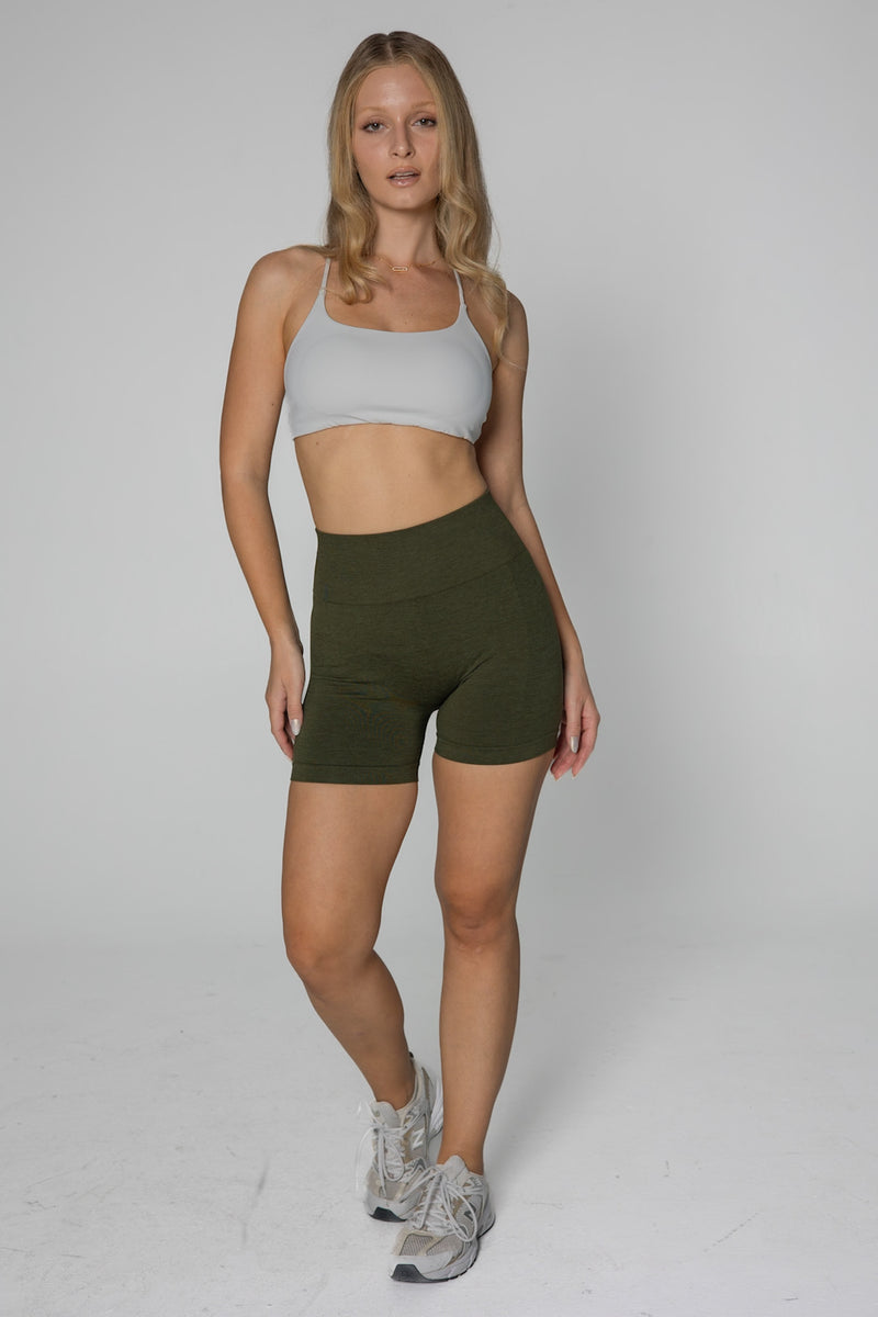 Seamless shorts - olive green color
