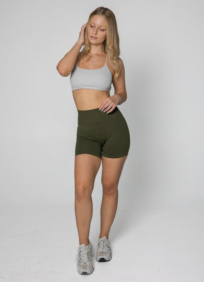 Seamless shorts - olive green color