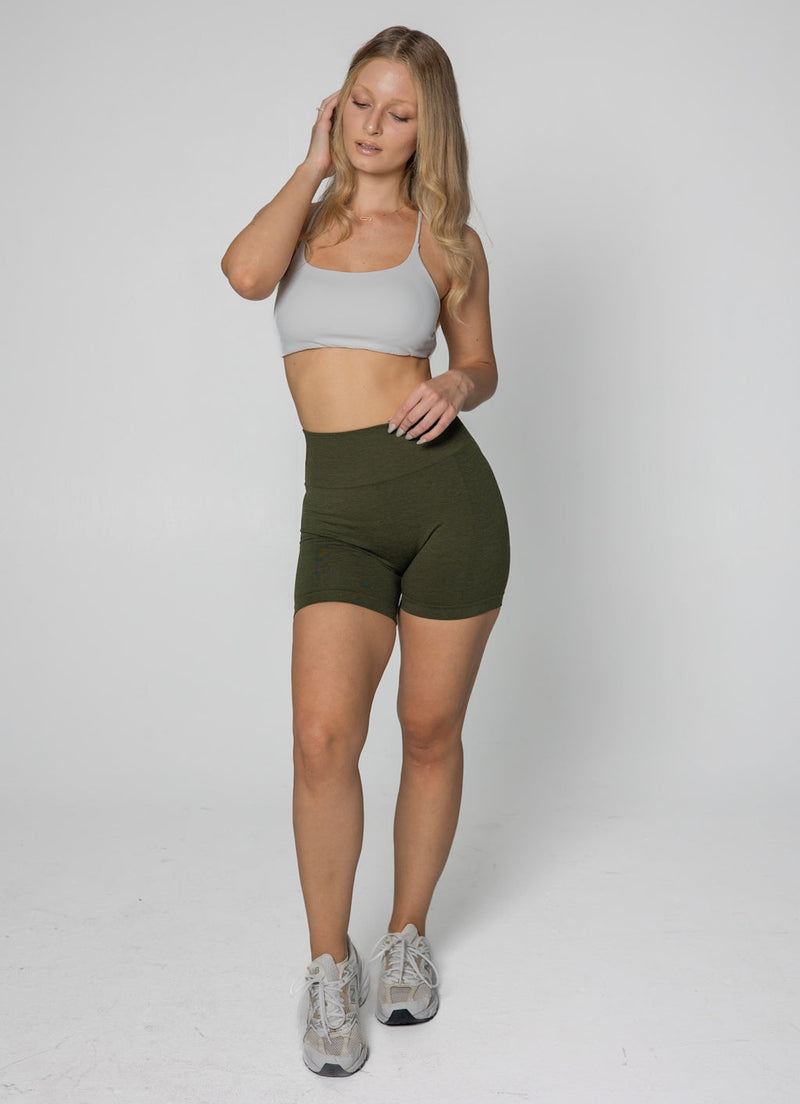 Seamless shorts - olive green color
