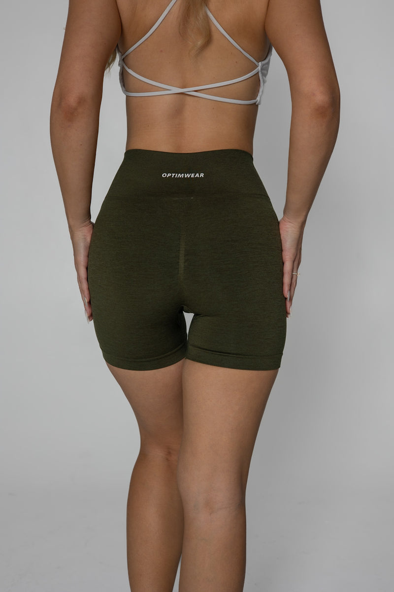 Seamless shorts - olive green color